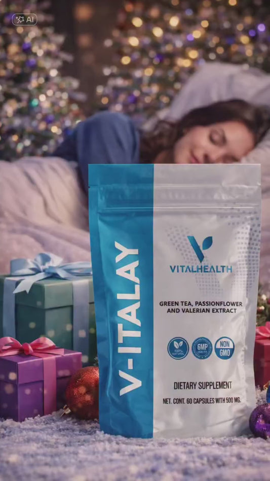 V-ITALAY Herbal Supplement for Relaxation & Nighttime Wellness | 60 Capsules